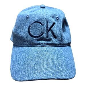 Calvin Klein Denim CK Logo Baseball Cap Blue Jean Dad Hat Adjustable Strapback